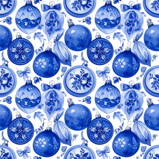 Royal Blue Ornament Elegance Pattern 12 Quilting Cotton Fabric