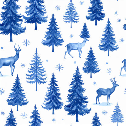 Royal Blue Ornament Elegance Pattern 13 Quilting Cotton Fabric