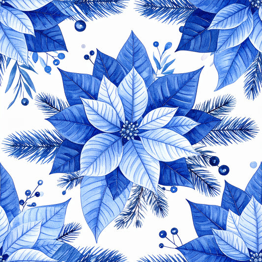Royal Blue Ornament Elegance Pattern 15 Quilting Cotton Fabric