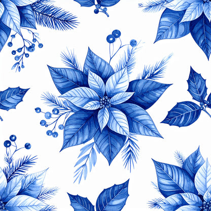 Royal Blue Ornament Elegance Pattern 16 Quilting Cotton Fabric