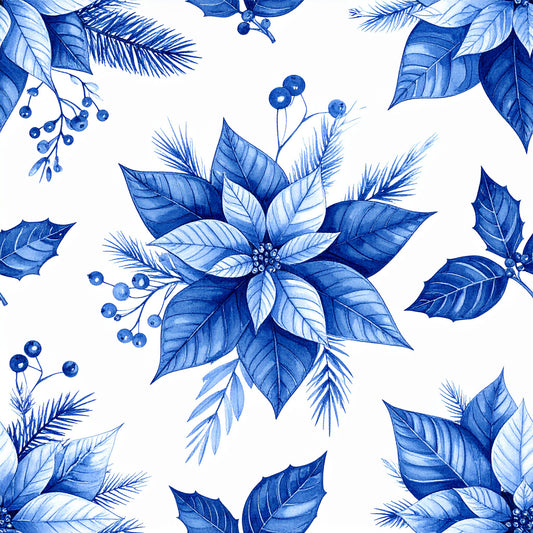 Royal Blue Ornament Elegance Pattern 16 Quilting Cotton Fabric