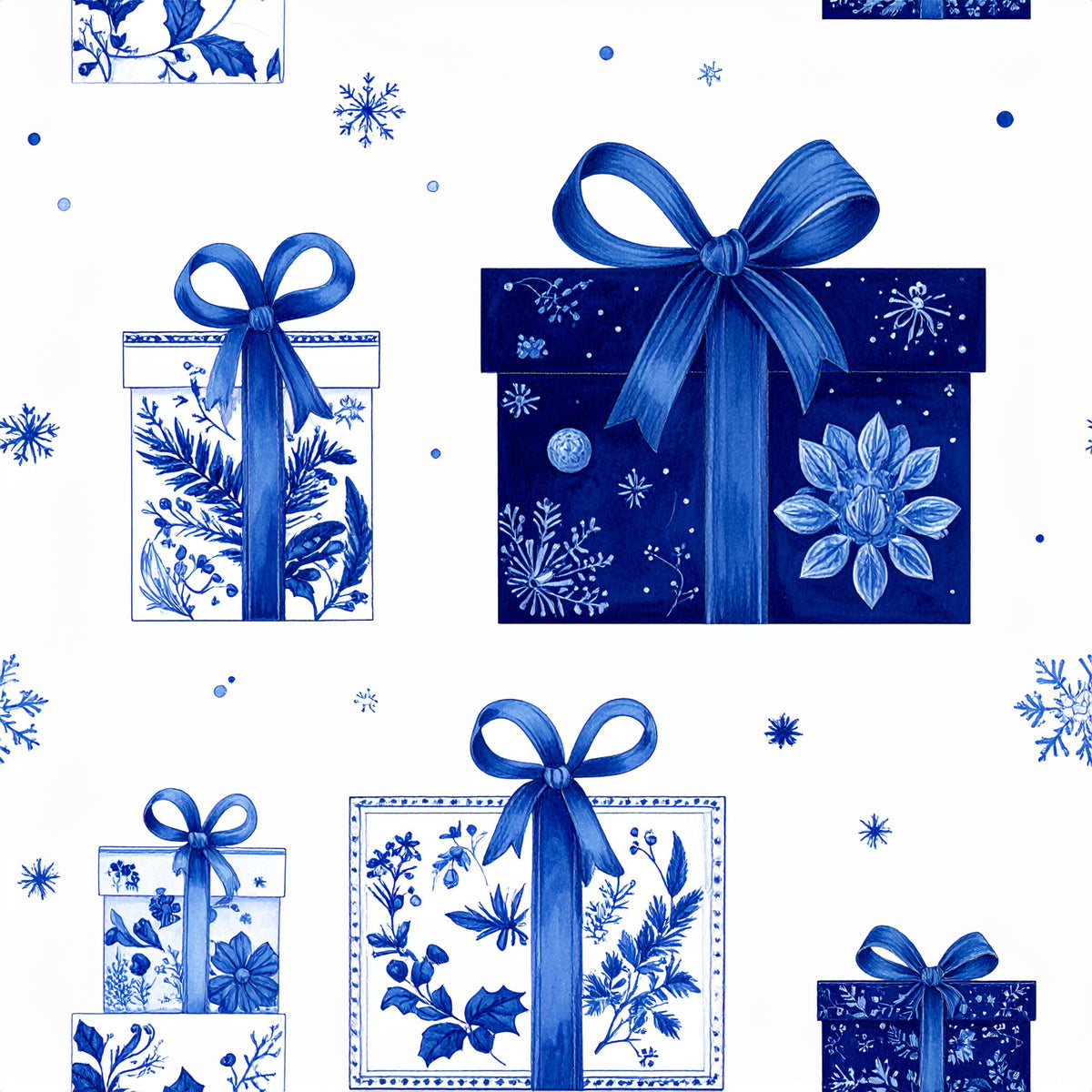 Royal Blue Ornament Elegance Pattern 17 Quilting Cotton Fabric