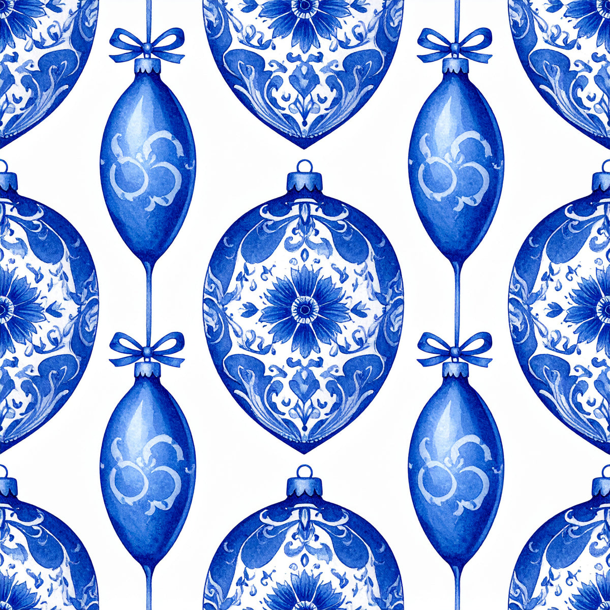 Royal Blue Ornament Elegance Pattern 19 Quilting Cotton Fabric