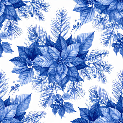 Royal Blue Ornament Elegance Pattern 21 Quilting Cotton Fabric