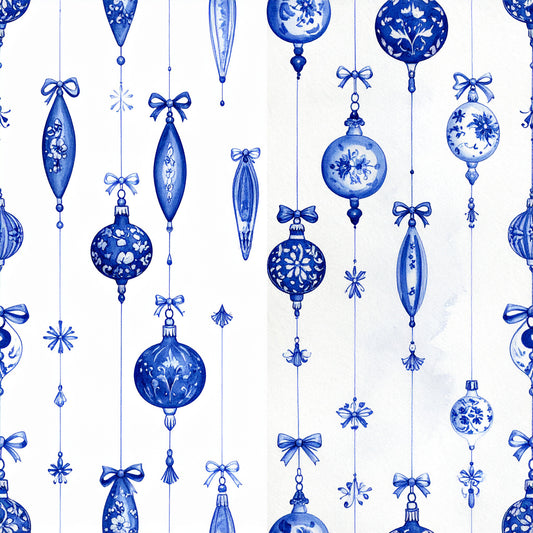 Royal Blue Ornament Elegance Pattern 22 Quilting Cotton Fabric