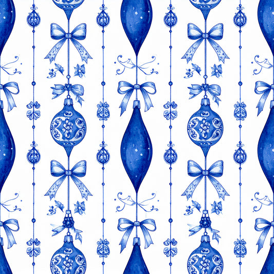 Royal Blue Ornament Elegance Pattern 23 Quilting Cotton Fabric