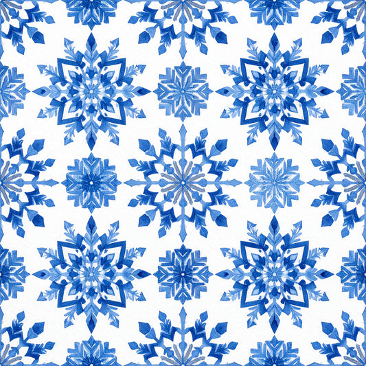 Royal Blue Ornament Elegance Pattern 29 Quilting Cotton Fabric