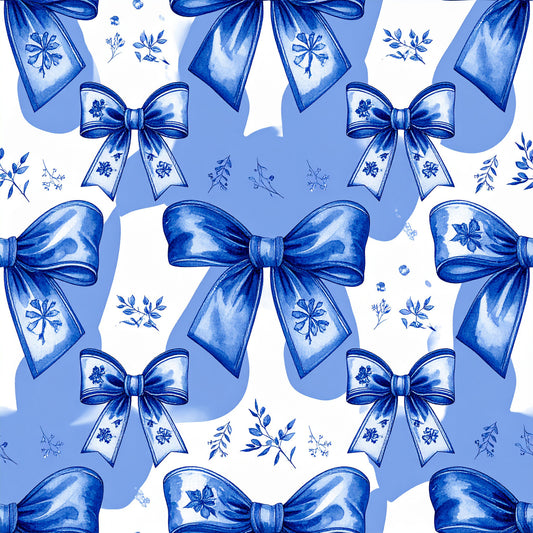 Royal Blue Ornament Elegance Pattern 6 Quilting Cotton Fabric