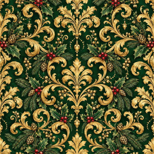 Royal Christmas Pattern 9 Quilting Cotton Fabric