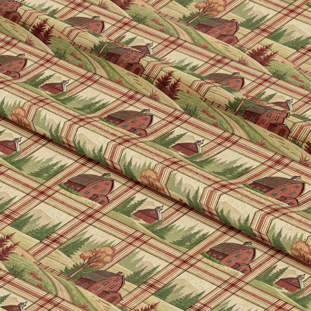 Rustic Country Farmhouse Plaid Pattern 8 Quilting Cotton Fabric