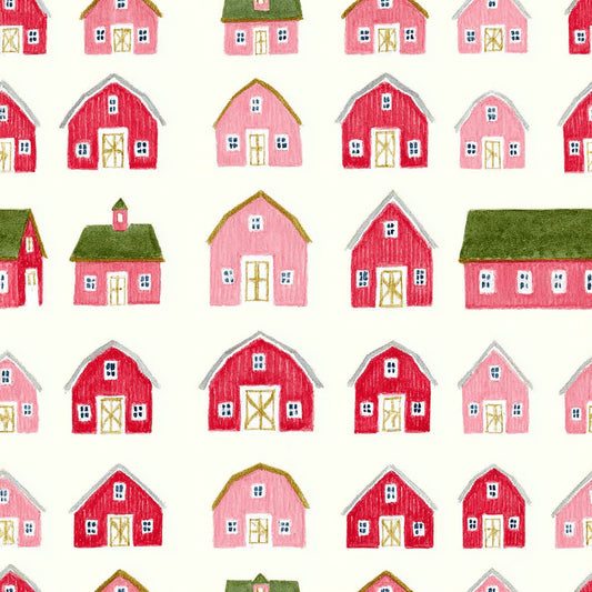 Rustic Barns Pattern 1 Quilting Cotton Fabric