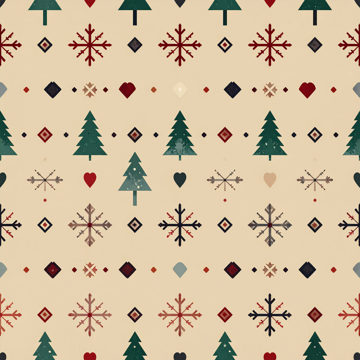 Rustic Christmas Heritage Pattern 16 Quilting Cotton Fabric