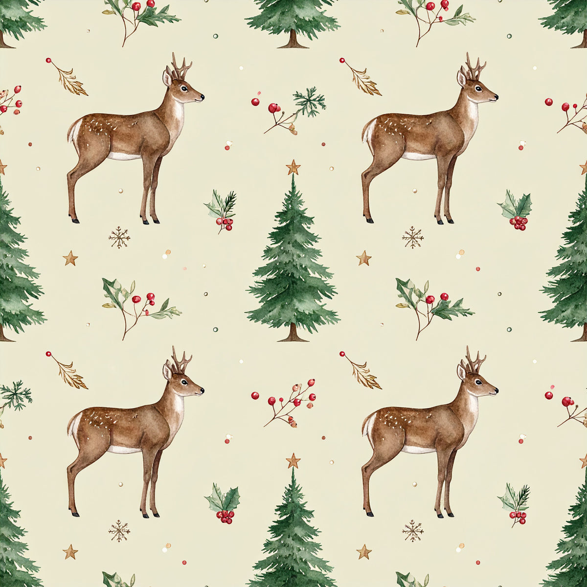 Rustic Christmas Heritage Pattern 23 Quilting Cotton Fabric