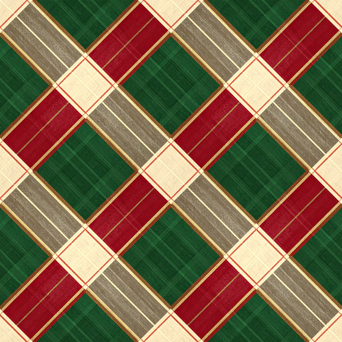 Rustic Christmas Heritage Pattern 25 Quilting Cotton Fabric