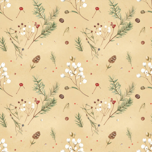 Rustic Christmas Heritage Pattern 5 Quilting Cotton Fabric