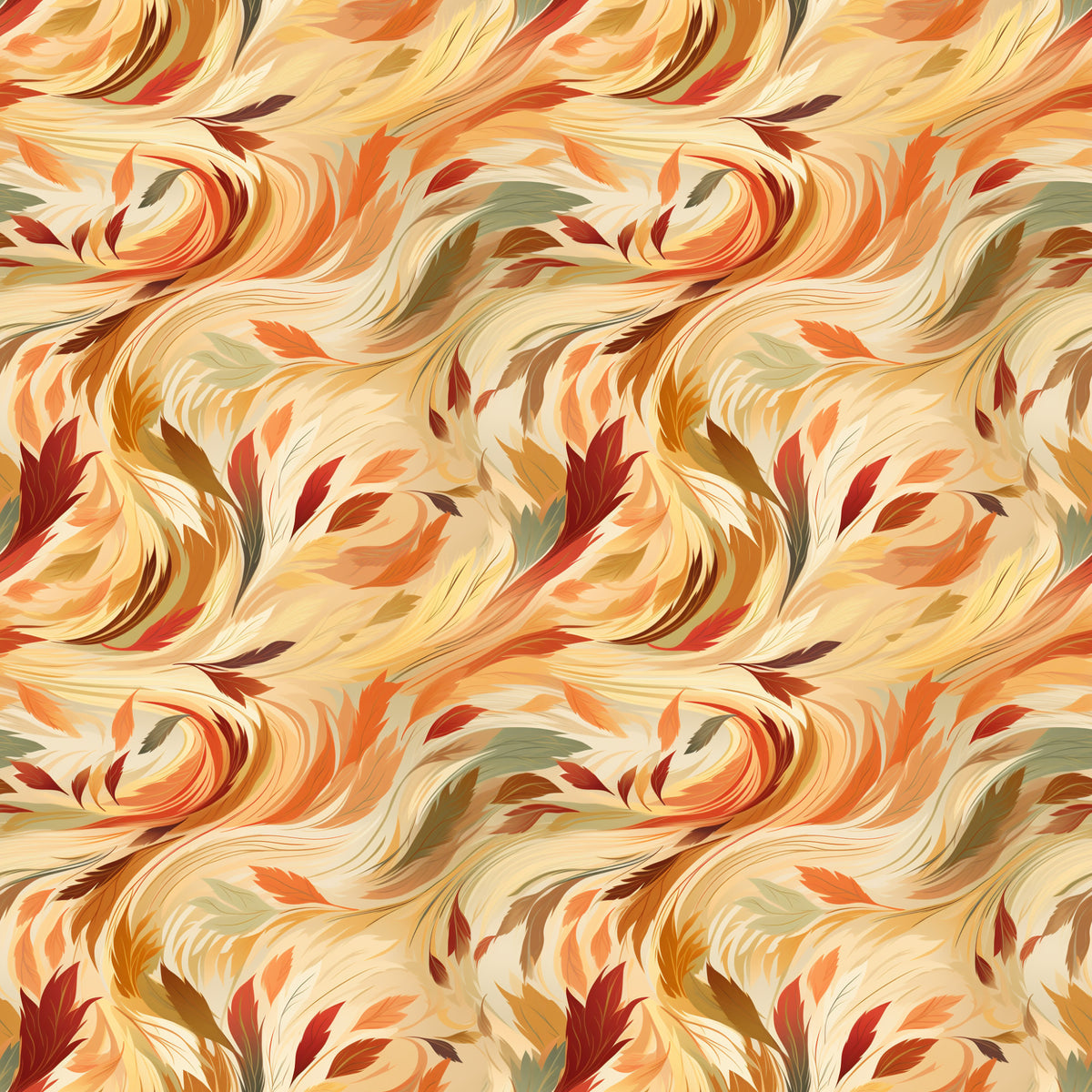 Rustic Fall Leaves Pattern 2 Quilting Cotton Fabric
