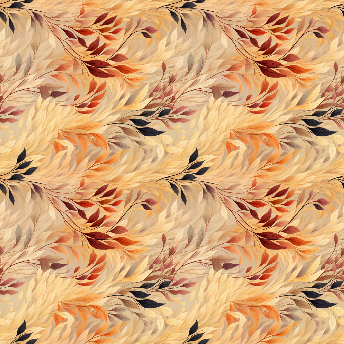 Rustic Fall Leaves Pattern 6 Quilting Cotton Fabric