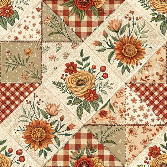 Rustic Patchwork Quilt Pattern 2 Quilting Cotton Fabric