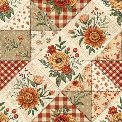 Rustic Patchwork Quilt Pattern 2 Quilting Cotton Fabric