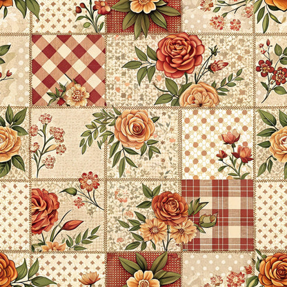 Rustic Patchwork Quilt Pattern 5 Quilting Cotton Fabric