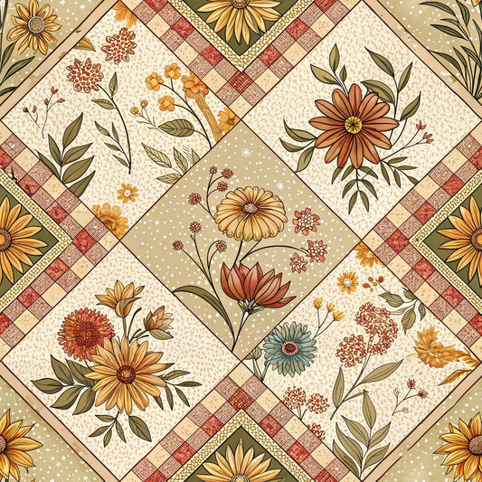 Rustic Patchwork Quilt Pattern 6 Quilting Cotton Fabric