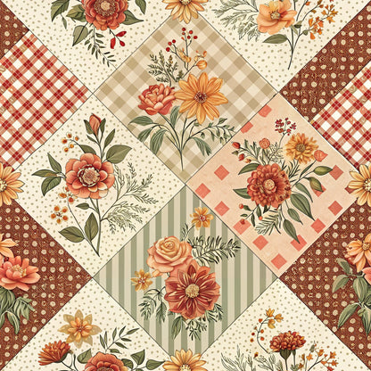 Rustic Patchwork Quilt Pattern 7 Quilting Cotton Fabric