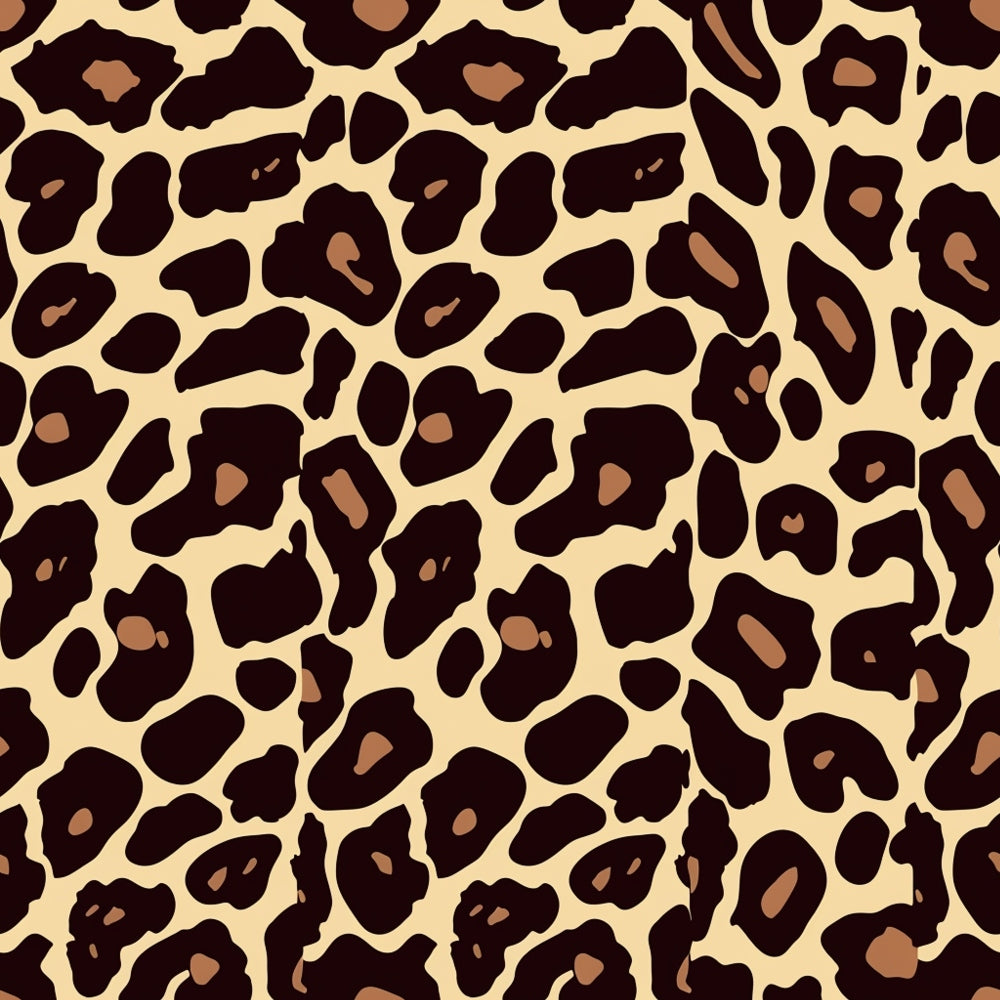 Beige and brown leopard print pattern with irregularly shaped spots scattered across the surface.