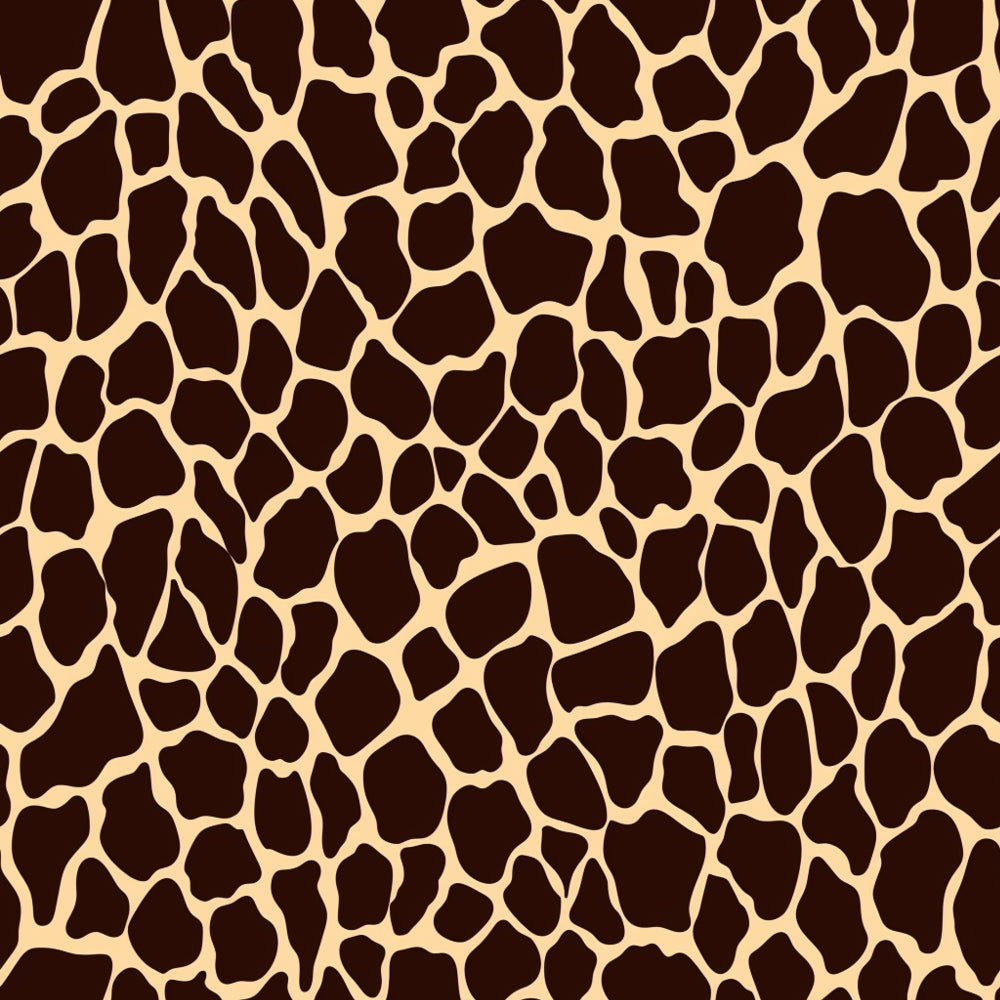 Pattern resembling giraffe spots with irregular, dark brown shapes against a tan background.