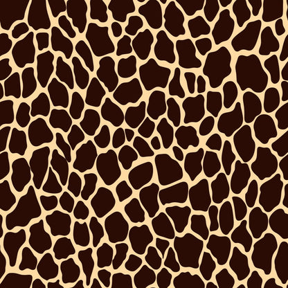 Pattern resembling giraffe spots with irregular, dark brown shapes against a tan background.