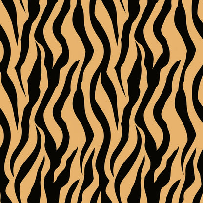 Abstract pattern with wavy black stripes on a light brown background, resembling a stylized tiger print.