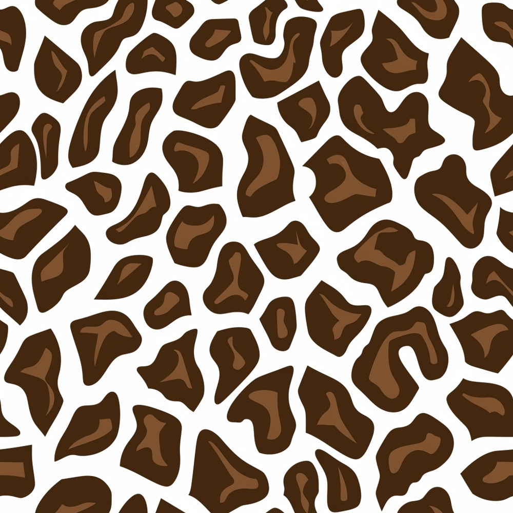 Brown and dark brown irregular shapes resembling a giraffe pattern on a white background.