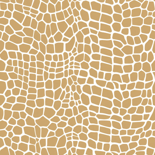 Abstract pattern with irregular, interlocking beige shapes on a white background. Resembling a mosaic or cobblestone texture.