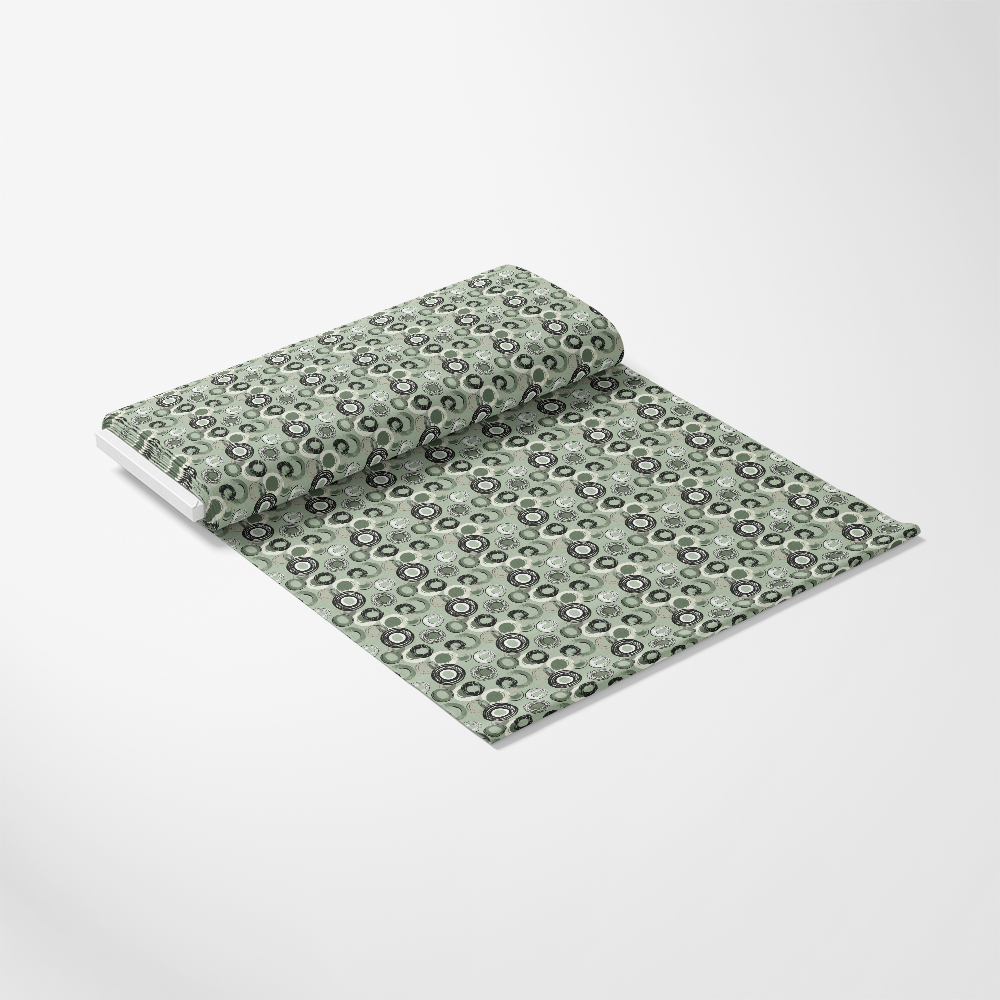 Sage Green Boho Pattern 10 Quilting Cotton Fabric