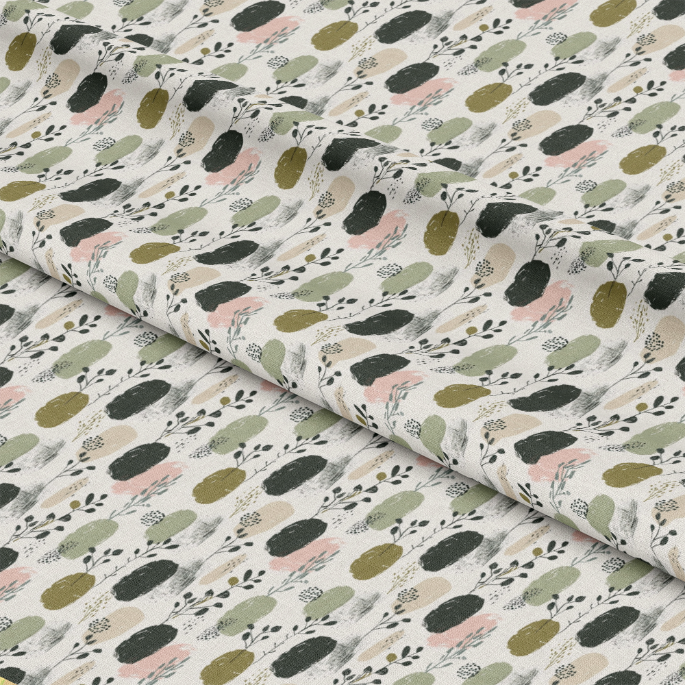 Sage Green Boho Pattern 2 Quilting Cotton Fabric