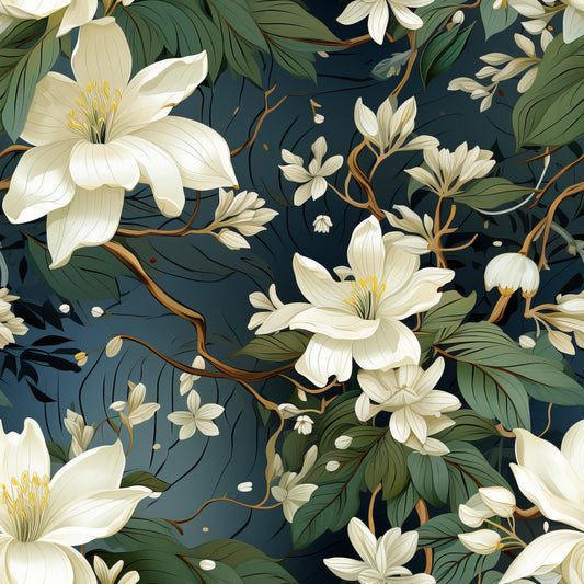 Sage Green Leaves Pattern 14 Quilting Cotton Fabric