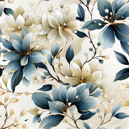 Sage Green Leaves Pattern 3 Quilting Cotton Fabric