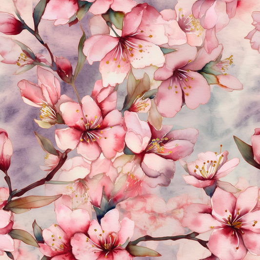 Sakura Watercolor Pattern 1 Quilting Cotton Fabric
