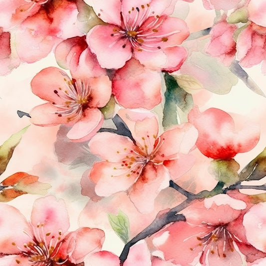 Sakura Watercolor Pattern 2 Quilting Cotton Fabric