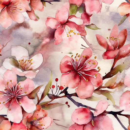 Sakura Watercolor Pattern 3 Quilting Cotton Fabric