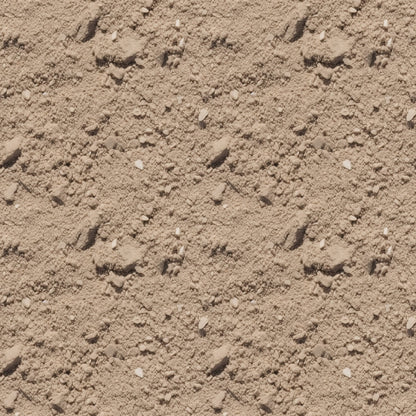 Close-up of a beige rocky desert surface with scattered small pebbles and irregular textures.