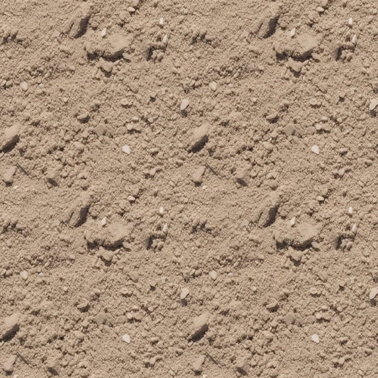 Close-up of a beige rocky desert surface with scattered small pebbles and irregular textures.