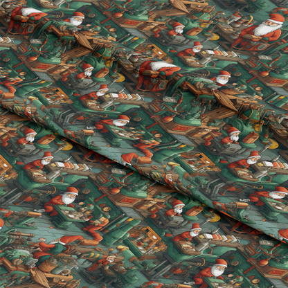 Santa's Workshop Pattern 14 Quilting Cotton Fabric