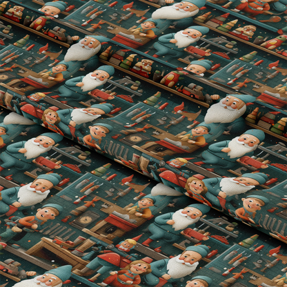 Santa's Workshop Pattern 22 Quilting Cotton Fabric