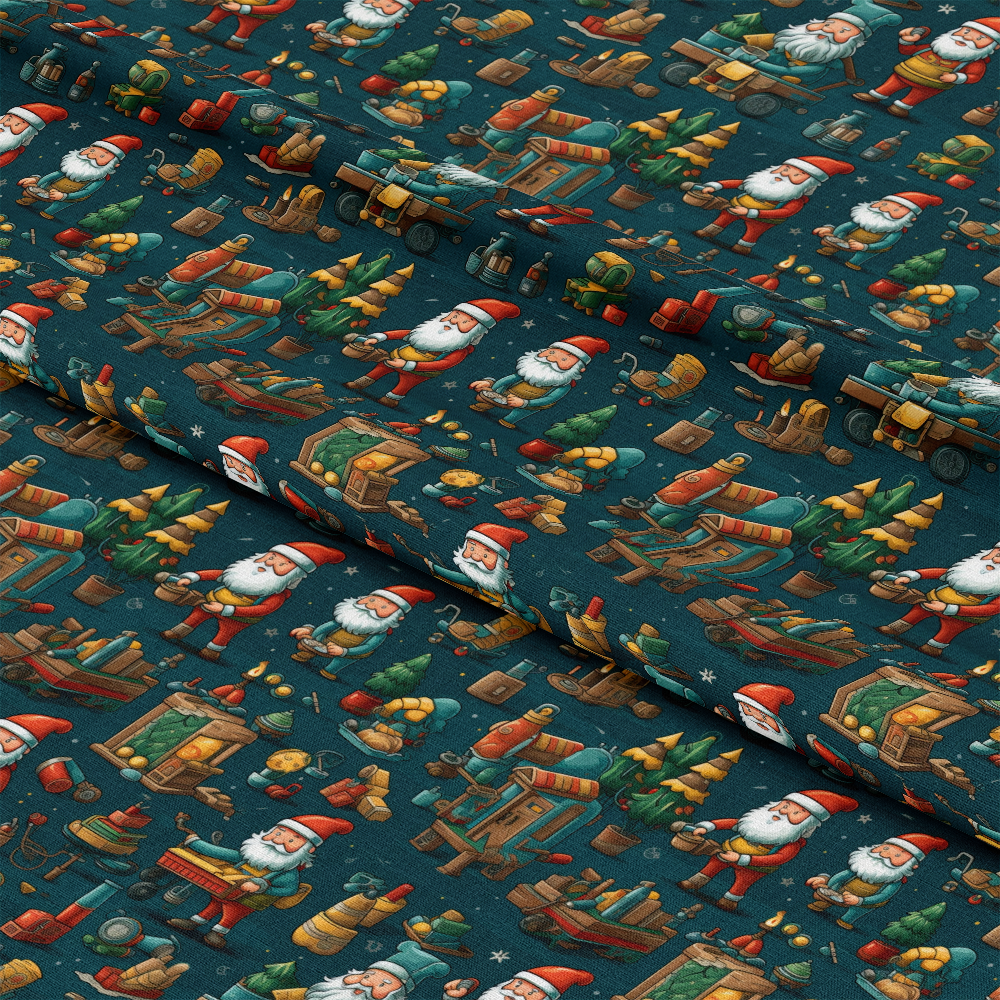 Santa's Workshop Pattern 25 Quilting Cotton Fabric