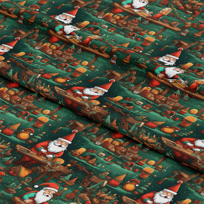 Santa's Workshop Pattern 3 Quilting Cotton Fabric