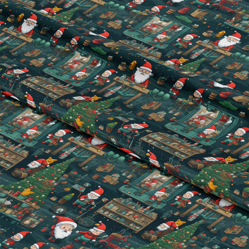 Santa's Workshop Pattern 4 Quilting Cotton Fabric