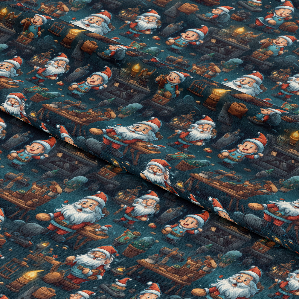 Santa's Workshop Pattern 5 Quilting Cotton Fabric