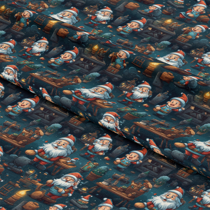 Santa's Workshop Pattern 5 Quilting Cotton Fabric