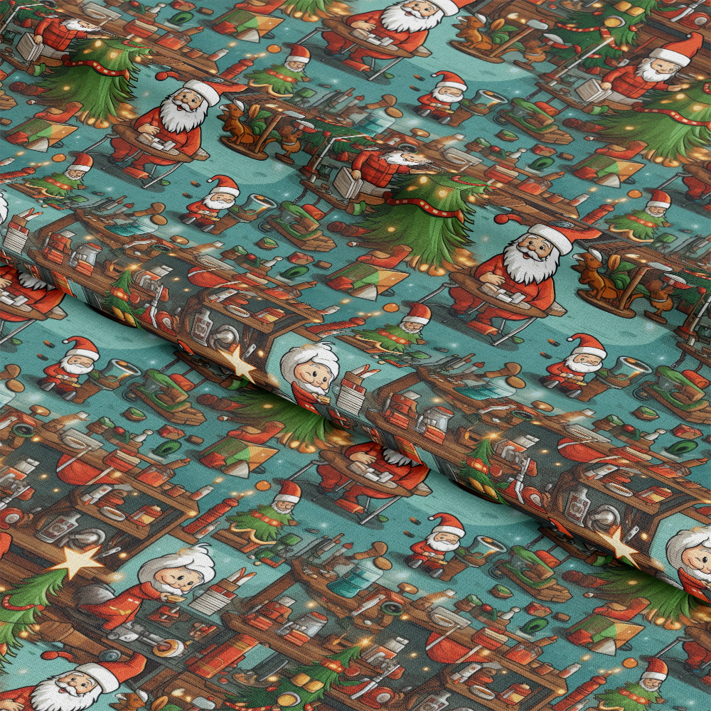 Santa's Workshop Pattern 6 Quilting Cotton Fabric