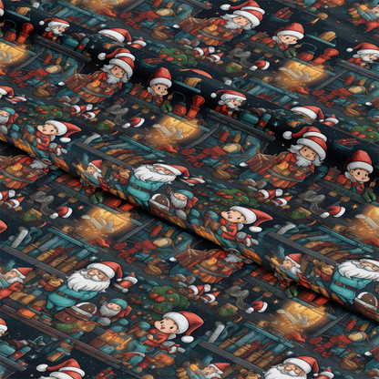 Santa's Workshop Pattern 9 Quilting Cotton Fabric